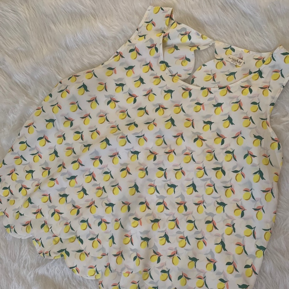 Lemon tank with scalloped detail
